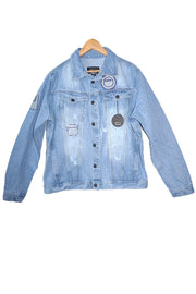 Chaqueta Azul Claro con Parches