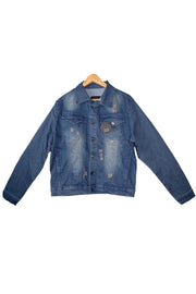 Chaqueta Azul Petrolizado con Desgaste