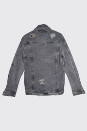 Chaqueta de Jean Gris con Rotos
