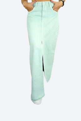 Falda Verde Menta en Jean