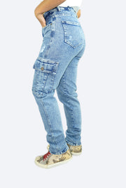 Jean Cargo Azul Claro - Mujer