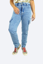Jean Cargo Azul Claro - Mujer