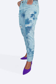 Jean Azul con Rotos Desteñido Unisex