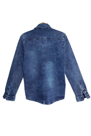 Camisa de Jean  Azul Craquelado para Hombre