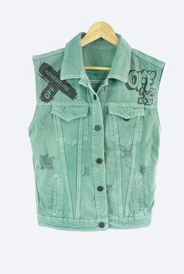 Chaleco Verde con Estampados