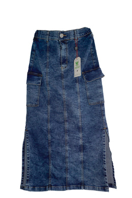Falda de Jean Cargo Stretch