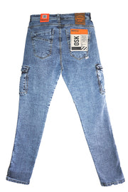 Jean Cargo Azul Craquelado para Hombre