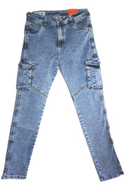 Jean Cargo Azul Craquelado para Hombre
